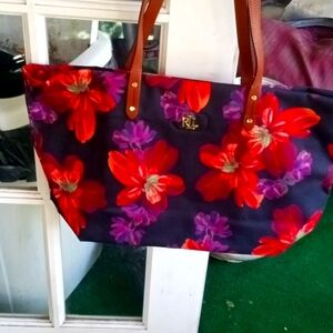 Ralph Lauren black floral tote EXCELLENT condition 👍